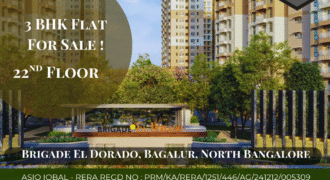 Premium 3 BHK Corner Flat for Sale at Brigade El Dorado  Emerald Tower, Bagalur, North Bangalore