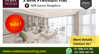 3 BHK ( 2523 Sq. Ft. 5th Floor ) Ultra-Premium For Sale at Purva Meraki, HSR Layout