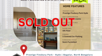 Semi Furnished 2 BHK ( 977 Sq.Ft. ) Flat Sale In Prestige Finsbury Park, Bagalur Bangalore
