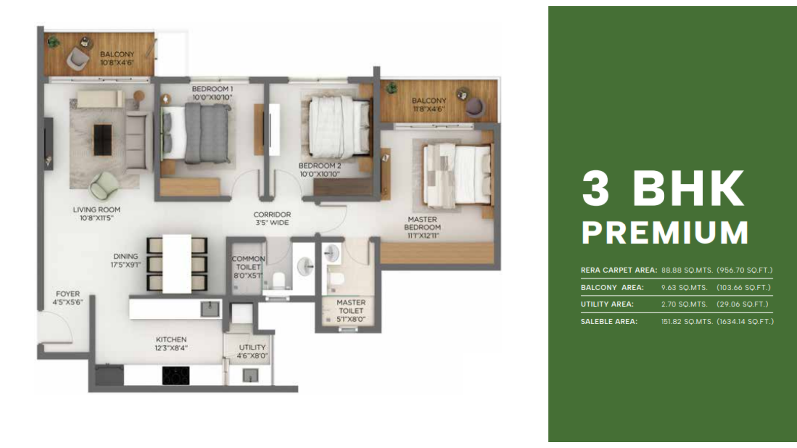 3 BHK Premium